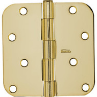National 4 In. x 5/8 In. Radius Polished Brass Door Hinge