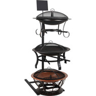 74.80 In. H. Black Steel Fire Pit Display Rack