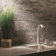 Aspect 6 In. x 24 In. Natural Stone Backsplash Peel & Stick  Frosted Quartz