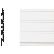 Royal 3/8 In. W. x 5-5/32 In. H. x 8 Ft. L. White PVC Wainscot Plank