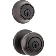 Kwikset Cove Venetian Bronze Deadbolt and Door Knob Combo