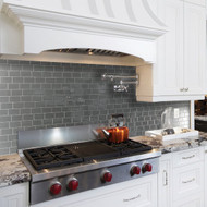 Smart Tiles Approx. 9 In. x 11 In. Glass-Like Vinyl Backsplash Peel & Stick  Metro Grigio Subway Tile