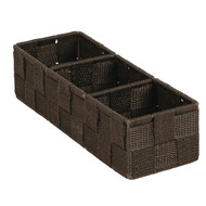 Home Impressions 3.25 In. W. x 2.25 In. H. x 9.5 In. L. Woven Storage Tray  Brown