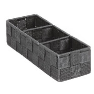 Home Impressions 3.25 In. W. x 2.25 In. H. x 9.5 In. L. Woven Storage Tray  Gray