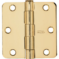 National 3 In. Polished Brass 1/4 In. Radius Door Hinge