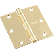 National 3 In. Polished Brass Square Door Hinge
