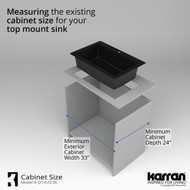 Karran Single Bowl 33 In. x 22 In. x 9 In. Deep Matte Black Quartz Kitchen Sink  Top Mount