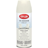 Krylon Outdoor Decor 12 Oz Satin Alkyd Spray Paint  White Cloud