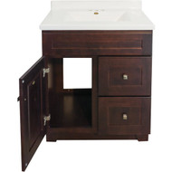 CraftMark CherryVale Shaker Cherry 30 In. W x 34 In. H x 21 In. D Vanity Base without Top  1 Door/2 Drawer