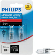 Philips 10W 12V Clear G4 Base T3 Halogen Landscape & Cabinet Light Bulb (2-Pack)