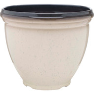 Southern Patio Heritage 12 In. Dia. x 9.6 In. H. Ivory Resin Planter