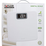 Taylor Digital 400 Lb. Glass Bath Scale  White