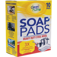 Clean Home Heavy-Duty Steel Wool Soap Pads (10-Pack)