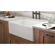 Elkay Single Bowl 29-7/8 In. x 19-3/4 In. x 10 In. Deep White Fireclay Farmhouse Kitchen Sink  Undermount