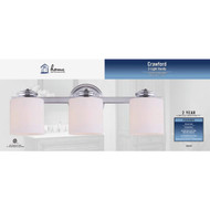 Home Impressions Crawford 3-Bulb Polished Chrome Bath Light Bar