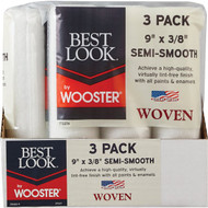 Best Look By Wooster 9 In. x 3/8 In. Woven Fabric Roller Cover (3-Pack)