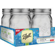 Ball 8 Oz. Regular Mouth Holiday Keepsake Mason Jar (4-Count)