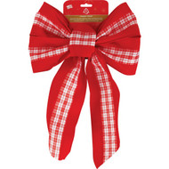 Holiday Trims 7-Loop 12 In. W. x 18 In. L. Traditional Wired Christmas Bow