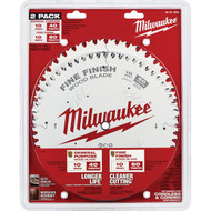 Milwaukee 10 In. 40-Tooth General Purpose & 60-Tooth Fine Finish Wood Circular Saw Set