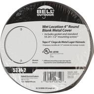 Bell Single Gang Round Die-Cast Metal Bronze Blank Outdoor Box Cover  Shrink Wrapped