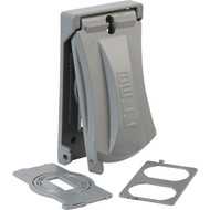 Bell Single Gang Rectangular Die-Cast Metal Gray Outdoor Box Flip Cover