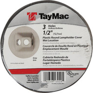 TayMac 3-Outlet Round Polycarbonate Gray Weatherproof Outdoor Box Cover