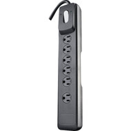 Woods 6-Outlet 1440J Black Surge Protector Strip with 4 Ft. Cord