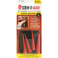 Screw-It-Again #2 to #16 Thread x 2 In. Red Plastic Wood Anchor (4 Ct.)