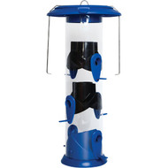 Nature's Way Funnel Flip Top Blue Poly Wide Tube Bird Feeder