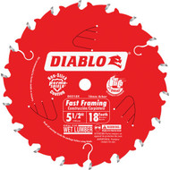 Diablo 5-1/2 In. 18-Tooth Fast Framing Circular Saw Blade with Bushings