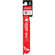 Diablo Steel Demon 6 In. 20/24 TPI Thin Metal Reciprocating Saw Blade (2-Pack)