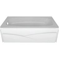 Delta Laurel 60 In. L x 32 In. W Left Drain Bathtub in White