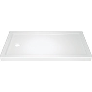 Delta Classic 400 60 In. L x 32 In. D Left Drain Shower Floor & Base in White