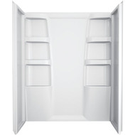 Delta Hycroft 60 In. x 30 In. Shower Wall Set in White (3-Piece)