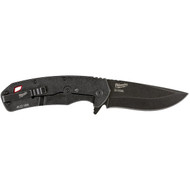 Milwaukee Hardline 3-1/2 In. Smooth Blade Black Pocket Knife