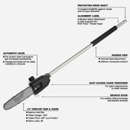 Milwaukee M18 FUEL 10 In. Pole Saw Attachment for QUIK-LOK Attachment System
