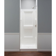 Mustee Durawal 32 In. x 73.25 In. x 32 In. Alcove Shower Wall Set in White (3-Piece)