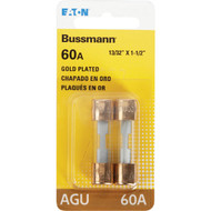 Bussmann 60-Amp AGU Glass Tube Automotive Fuse with Gold-Plated End Caps (2-Pack)