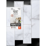 Smart Tiles Approx. 9 In. x 11 In. Glass-Like Vinyl Backsplash Peel & Stick  Metro Carrera Subway Tile