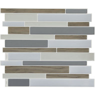 Smart Tiles Approx. 9 In. x 11 In. Glass-Like Vinyl Backsplash Peel & Stick  Milano Argento Mosaic (6-Pack)