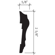 Inteplast Building Products 5/8 In. x 2-5/8 In. x 8 Ft. Crystal White Polystyrene Chair Rail Molding