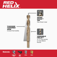 Milwaukee RED HELIX 29-Piece Cobalt Drill Bit Set  1/16 In. thru 1/2 In.