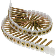 Senco DuraSpin #8 x 1-3/4 In. Square Recess Flat Double Thread Collated Wood Screws  Yellow Zinc Finish (1000 Ct.)
