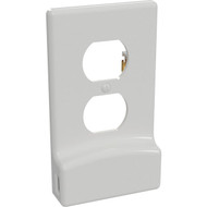Westek LumiCover 1-Gang Plastic Nightlight USB Outlet Wall Plate  White