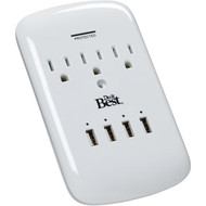 Do it Best 3-Outlet/4-USB 1200J White Plug-In Surge Protector