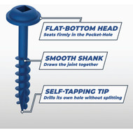 Kreg Blue-Kote #8 2-1/2 In. Coarse Maxi-Loc Washer Head Pocket Hole Screw (125 Ct.)