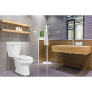 Centoco Round Closed Front White Wood Premium Toilet Seat with Slow Close