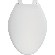 Centoco Elongated Closed Front White Plastic Toilet Seat with Slow Close