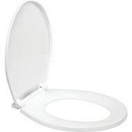 Centoco Round Closed Front White Plastic Toilet Seat with Slow Close