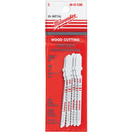 Milwaukee T-Shank 3 In. x 20 TPI Bi-Metal Jig Saw Blade  Wood Cutting (5-Pack)